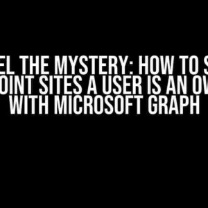 Unravel the Mystery: How to See All SharePoint Sites a User is an Owner of with Microsoft Graph